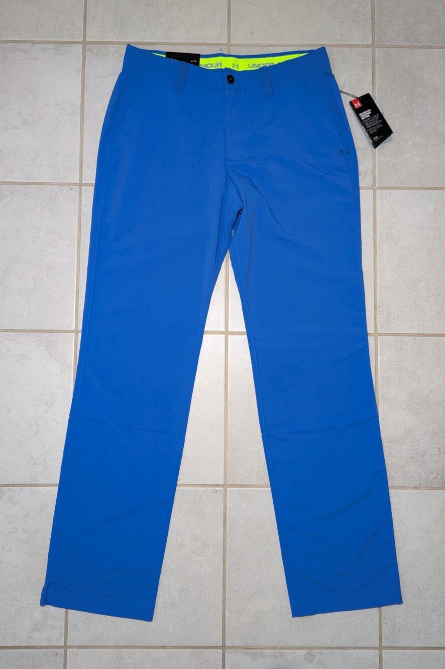 Under Armour Men's Size 34x34 Golf Performance Pants Blue Straight Leg NEW